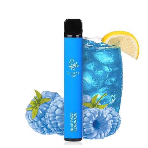 Elf Bar 2% Nicotine Disposable Vape 600 Puffs - Blue Razz  Lemonade
