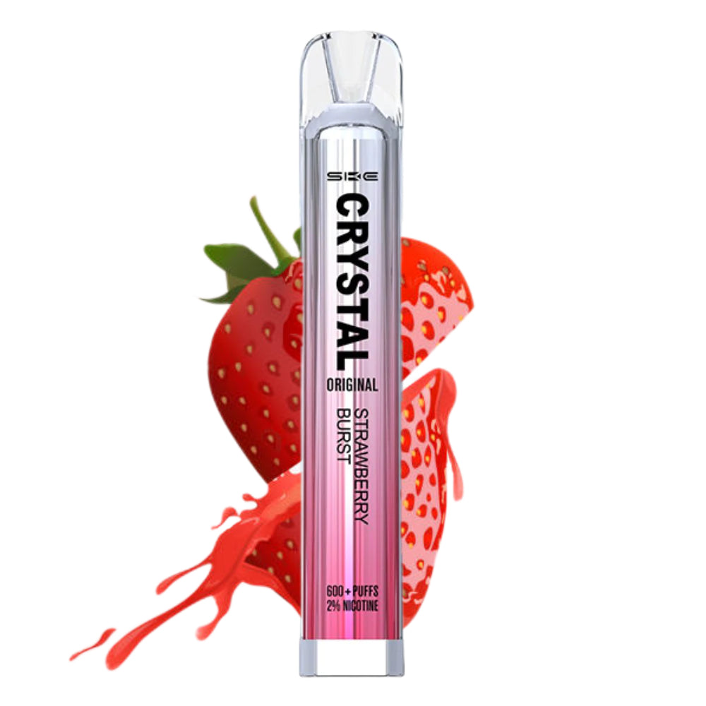 SKE Crystal Bar 2% Nicotine Disposable 600 Puffs Vape - Strawberry Burst