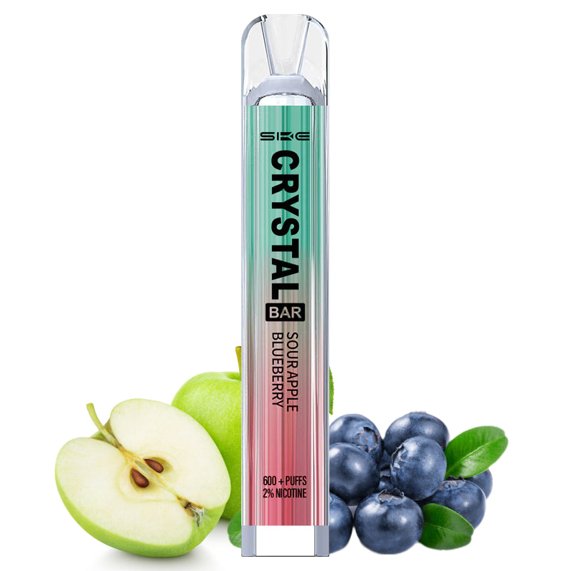 SKE Crystal Bar 2% Nicotine Disposable 600 Puffs Vape - Sour Apple Blueberry